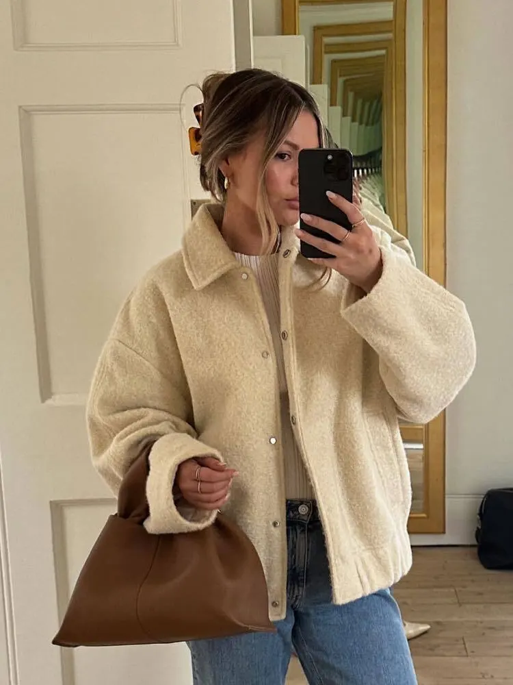 

Женское зимнее пальто, однотонные однобортные куртки с лацканами и длинными рукавами, женские карманы, шикарная уличная женская верхняя одежда