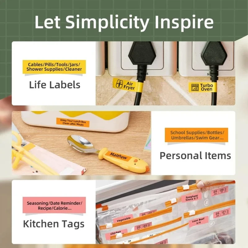 MakeID Label Maker HD 300dpi Smart Q1 Wireless Handheld Printer for IOS & Android Organizing Home & Office Supplies Name Tags