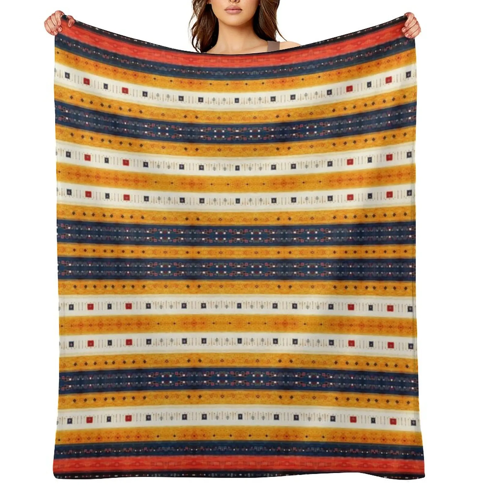 Heritage Traditional Bohemian Moroccan Fabric Autumn Fall Color Style Throw Blanket Sofa Throw Single Sofas Blankets