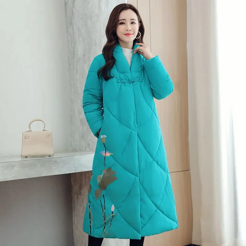 

Thickened Cotton Coat New Style Cotton-Padded Jacket Long Hooded Winter Thickened Down Jacket Slimming Effective For Winter
