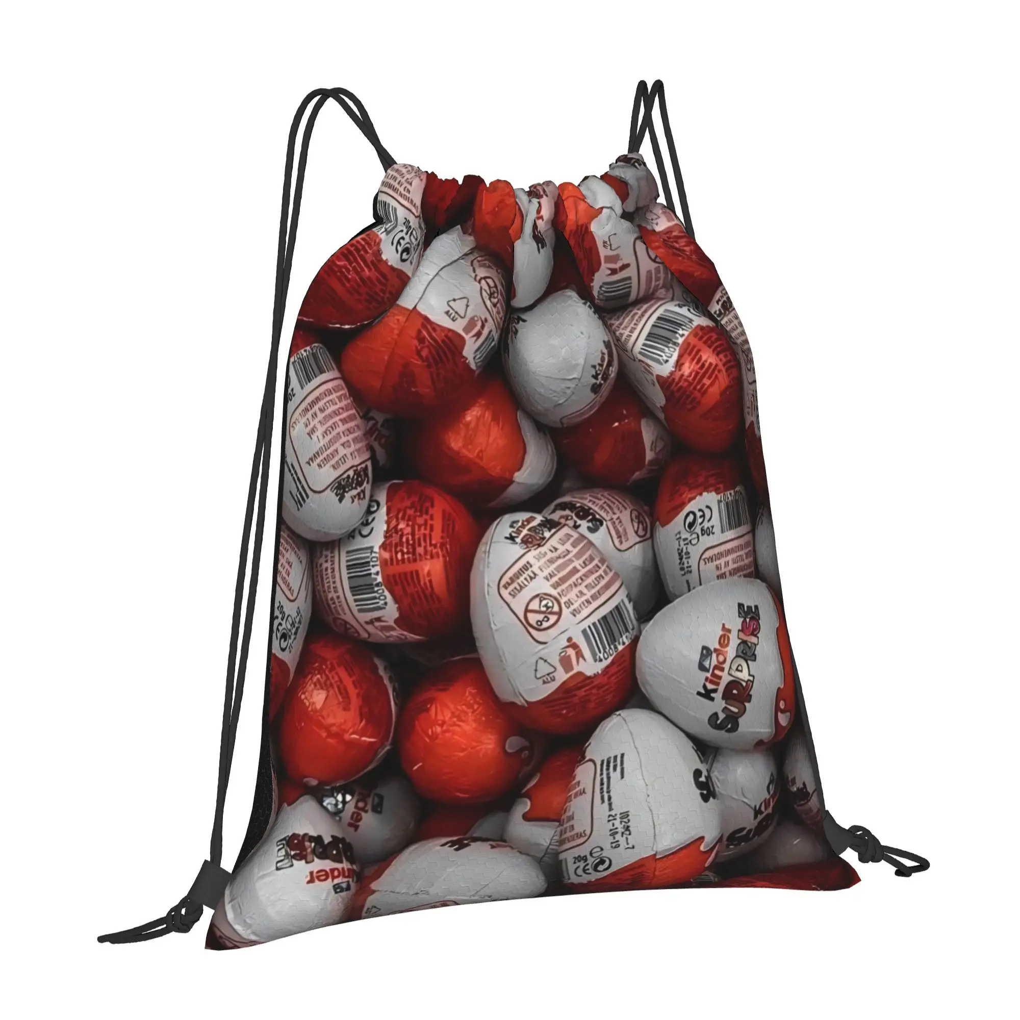 Kinder Surprise Egg Pile Kinder Multi-function Pocket Men Women Storage Backpack Teenager Travel Bag Print Drawstring Bags