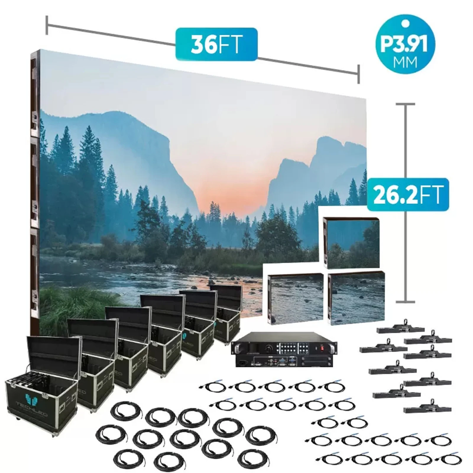 P1.56 P1.95 P2.6 P2.97 P3.91 Schermo LED per interni ed esterni per pannello video da parete sul retro