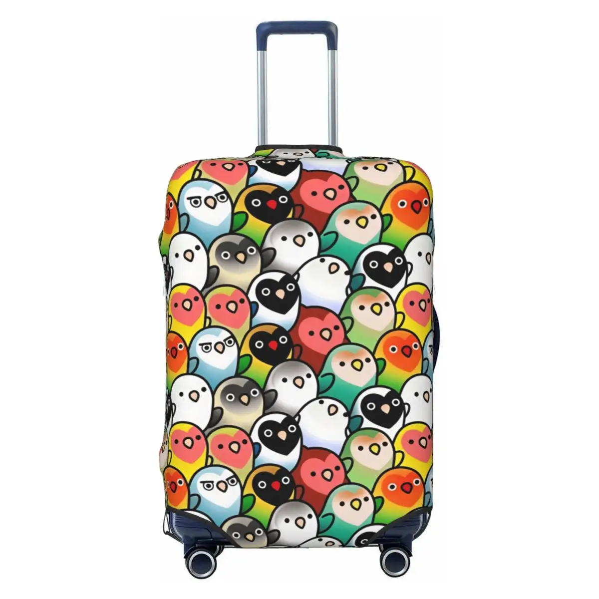 Colorful Heart Face Lovebird Crowd Background Suitcase Cover Holiday Strectch Luggage Supplies Business Protection