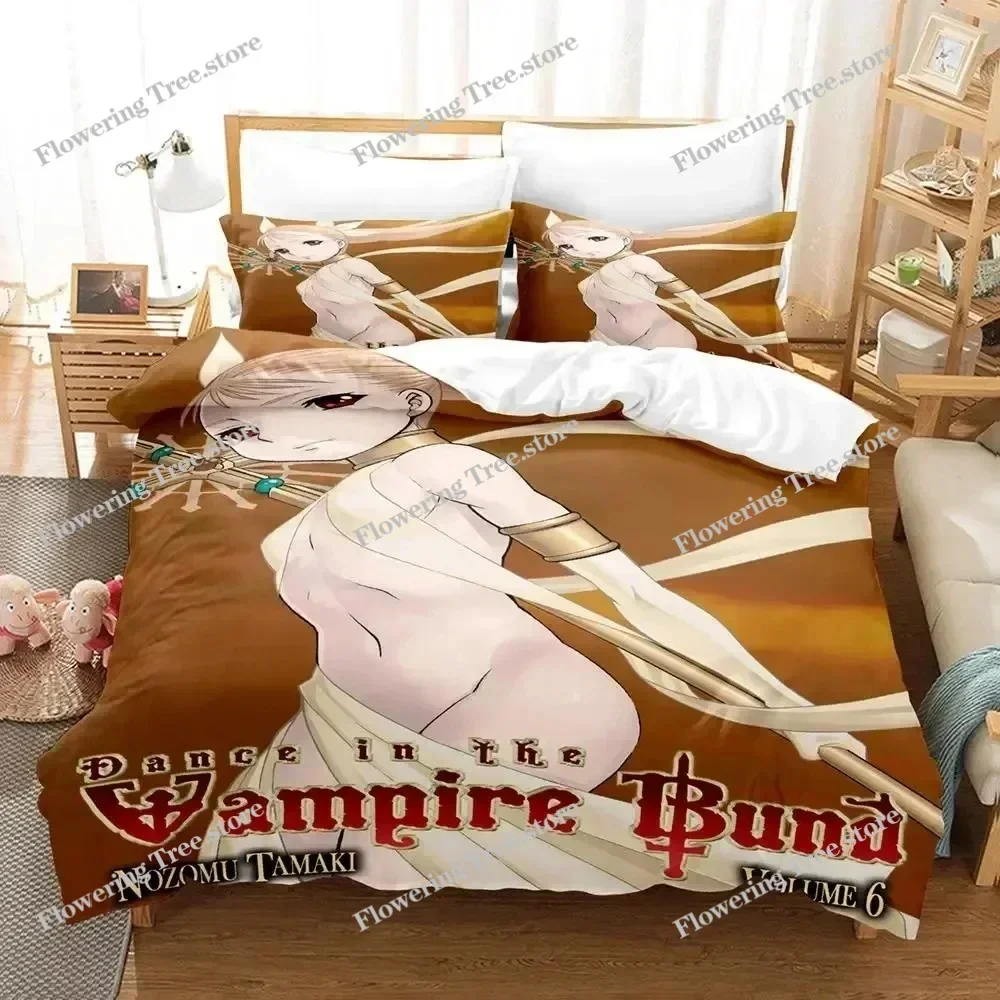 Anime Dance In The Vampire Bund Bedding Set Duvet Cover Bed Set Quilt Cover Pillowcase Comforter king Queen Size Boys Adult029