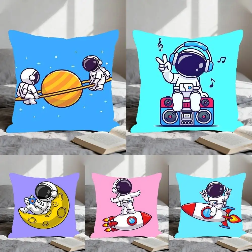 

Наволочка-подушка «Космонавт, ракета, планеты» в скандинавском винтажном стиле для декора дивана и кресла в гостиной
