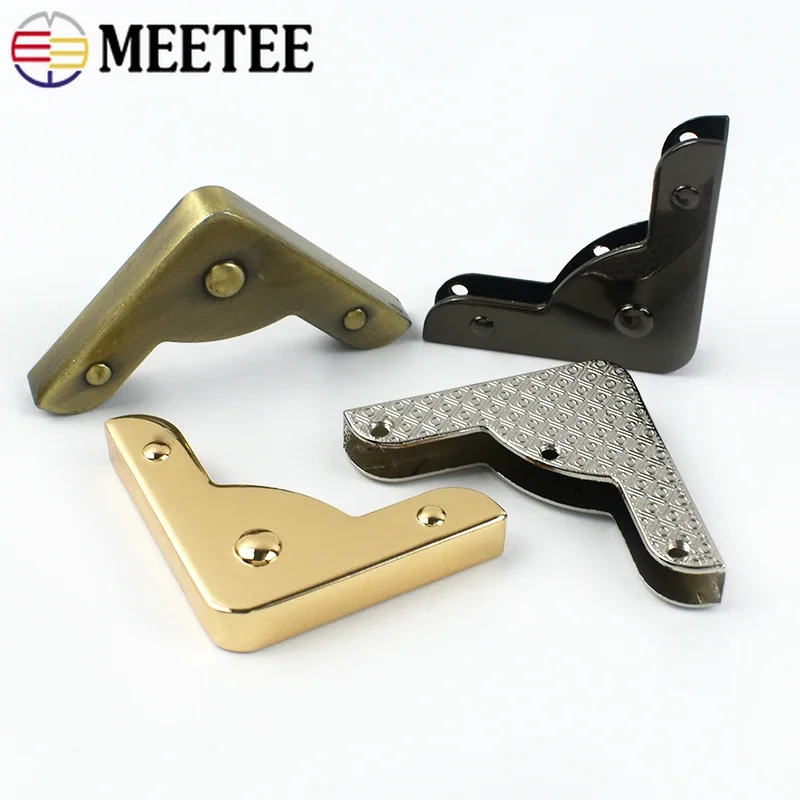 4/10Pcs 40*56mm Bag Edge Corner Protection Buckle Decoration Protector Corners Clip Metal Buckles Binding Screws Carabiner Clips