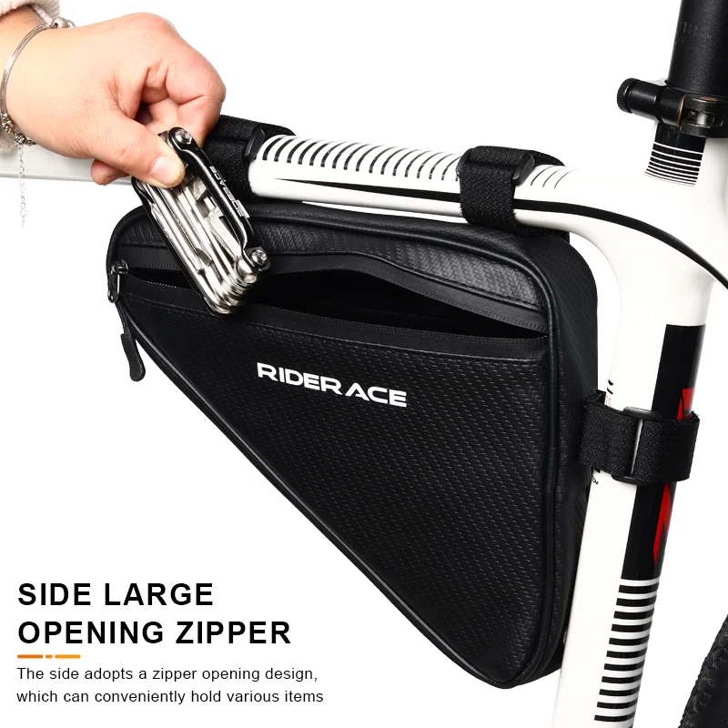 RIDERACE Waterproof Cycling Tube Bags 3L MTB Road Bike Triangle Bag Cycling Frame Front Bags Repair Tools Pannier Bicycle Bag