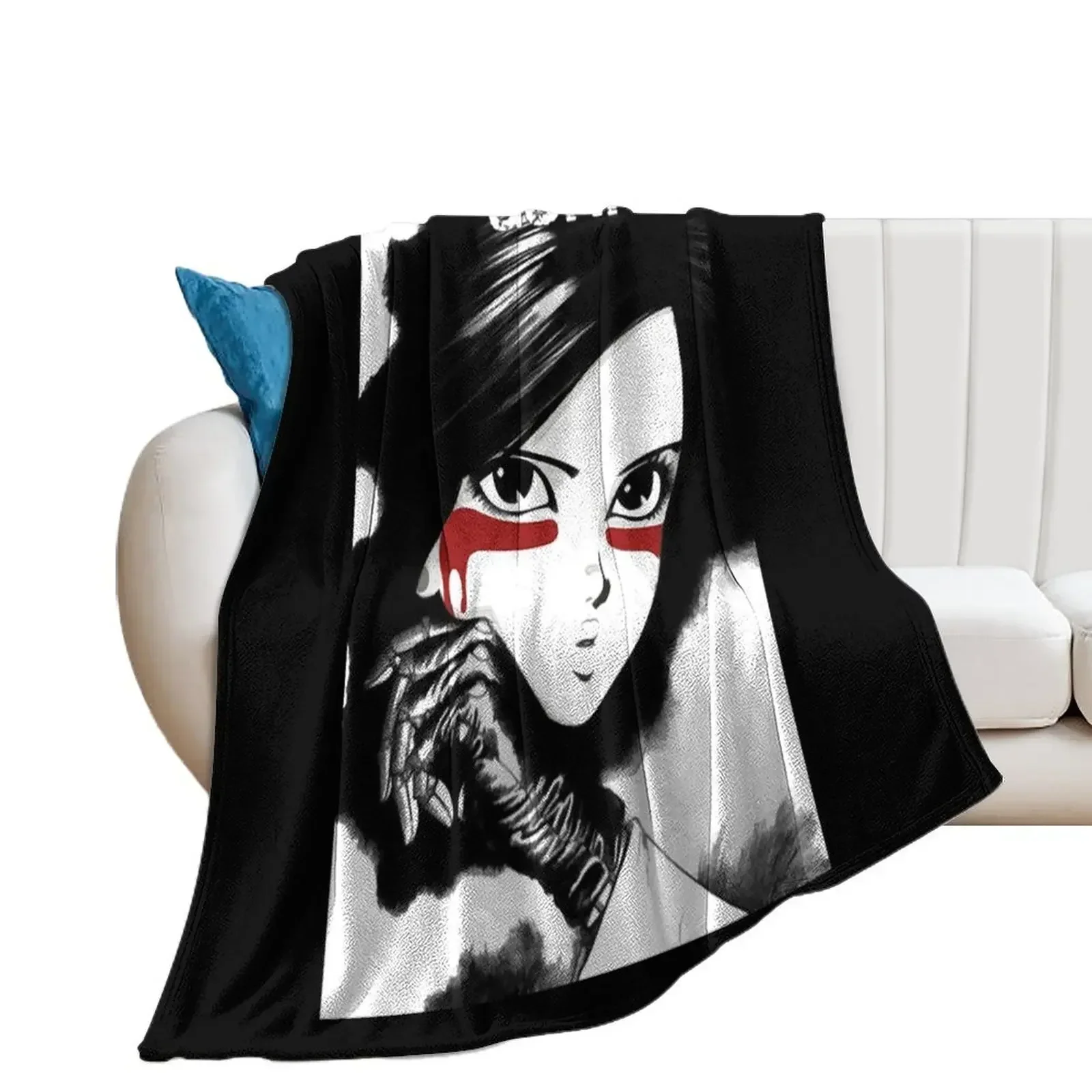 Copie de Gunnm - Gally - Alita: Battle Angel (White) Throw Blanket halloween Flannel Fabric Hairys Blankets