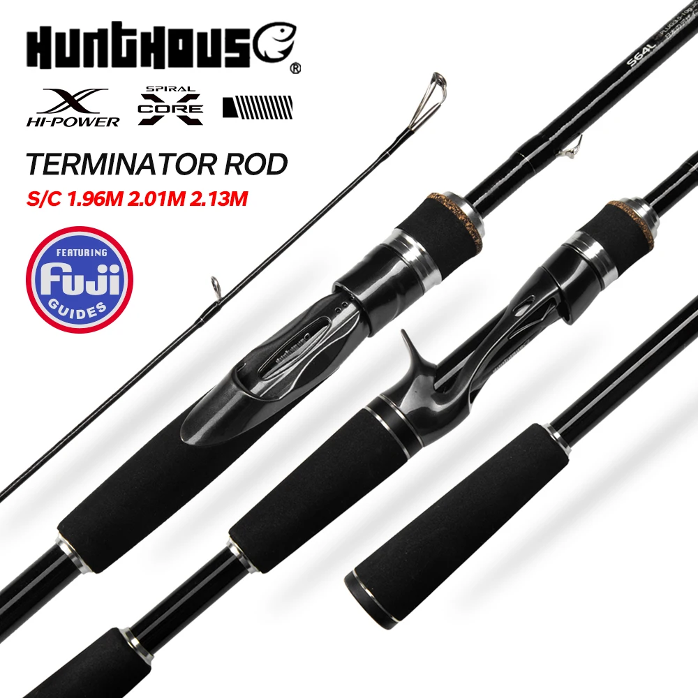 

Hunthouse Carbon Fiber Spinning Casting Lure Fishing Rod Fuji Guide Rings 2 Sections 1.96/2.01/2.13m Saltwater Bass Accessories