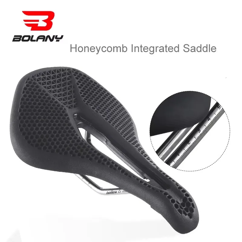 Bolany-Mountain Bike Integrated Saddle, 3D Honeycomb Saddle, Breathable, Shock Absorbing, Universal Accessories