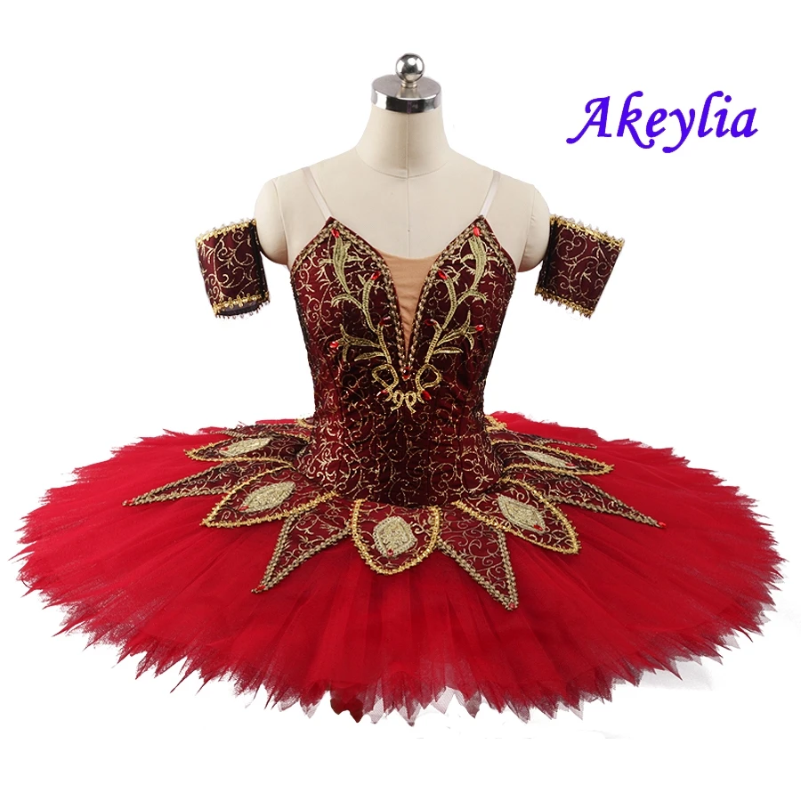 

Professional ballet tutu Burgundy Classical Pancake Tutu performance Ballet Dress handmade Adult Ballet Dress Tutu JN0225