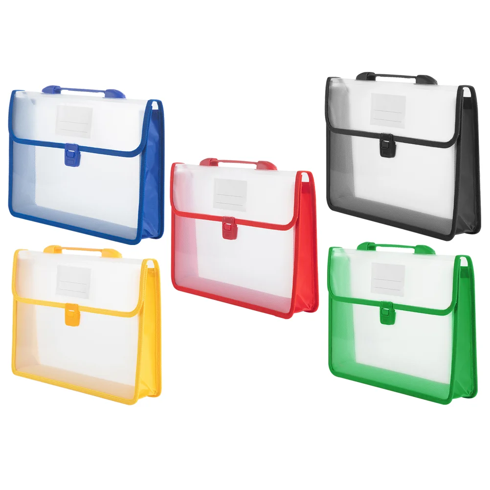 5 Pcs Handbag Sturdy Document File Bags with Buckle A4 Organizer Storage Receipt Portable Files Pp Plastic Folder