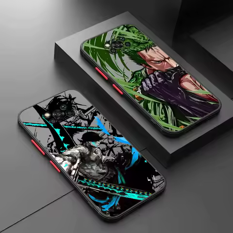 Hot One Piece Luffy Zoro Frosted Translucent For Xiaomi Mi Poco X5 X4 X3 M6 M5S M5 M4 M3 F5 F4 F3 GT Pro 5G TPU Phone Case