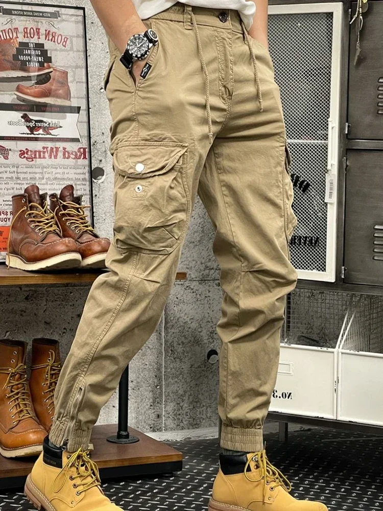 

Мужские брюки карго с множеством карманов, зеленые, для активного отдыха, осенние, цвета хаки, свободного кроя, модель JJ1241, самая выгодная цена