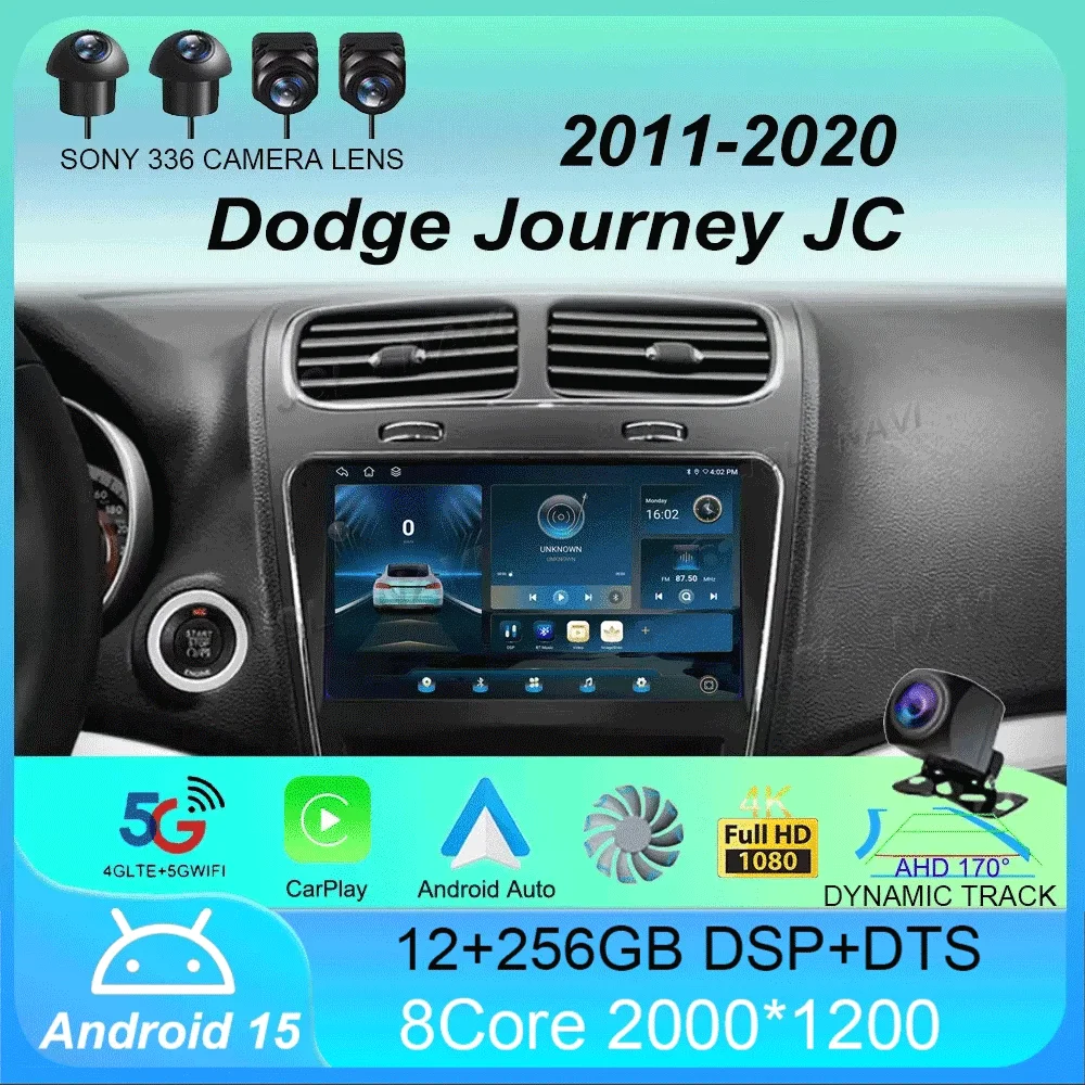 

Android 15 For Dodge Journey JC 2011 - 2020 Car Radio GPS Carplay Multimedia Stereo Auto DSP BT 2din Head Unit Player Navigation