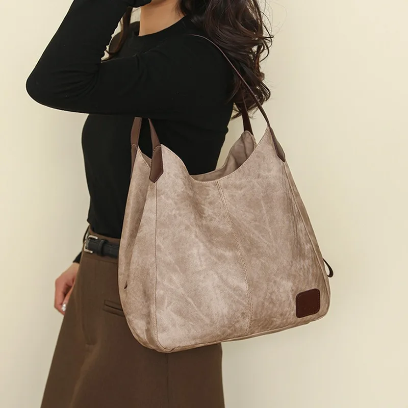Tas Tote Kerja Besar untuk Wanita Dompet dan Tas Tangan Kulit Desainer Tas Ember Besar Tas Bahu Dompet Selempang Travel Wanita