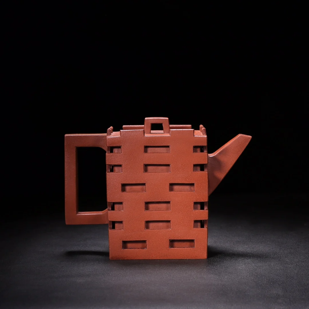 Old Chinese Handcraft Enameled  YiXing Zi Sha Clay  (red stoneware) Teapot,Joyful and auspicious