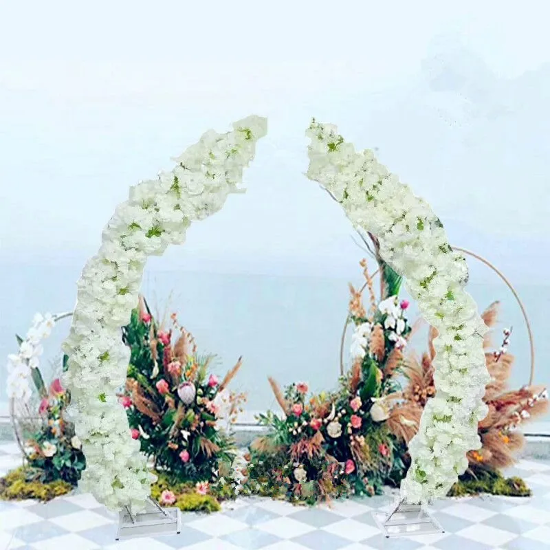 Upscale Cherry Arch Door Sets Party Decoration Moon Shaped Shelf With Encryption Floral For Wedding Backdrop Centerpieces