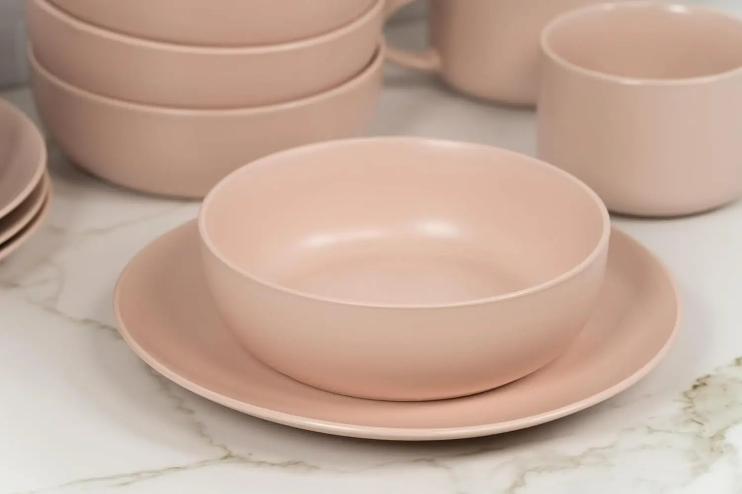 ชุดชามอาหารวอซี แมท สีบลัช จำนวน 6 ใบ