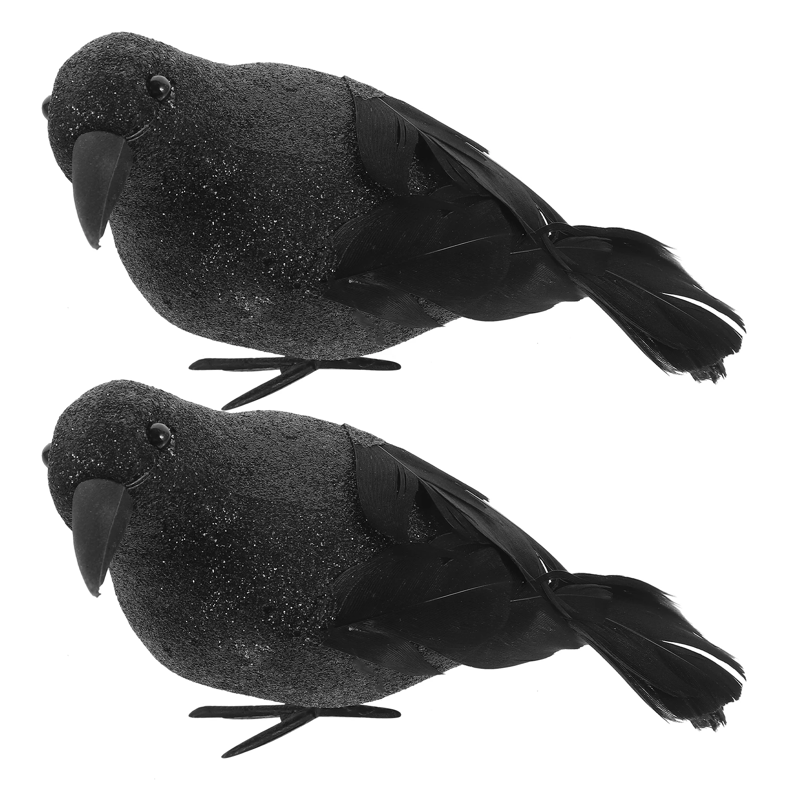 

2pcs Halloween Crow Decor Foam Simulation Haunted House Party Supplies Scary Photo Props Festival Ornament Desktop Fake Crow