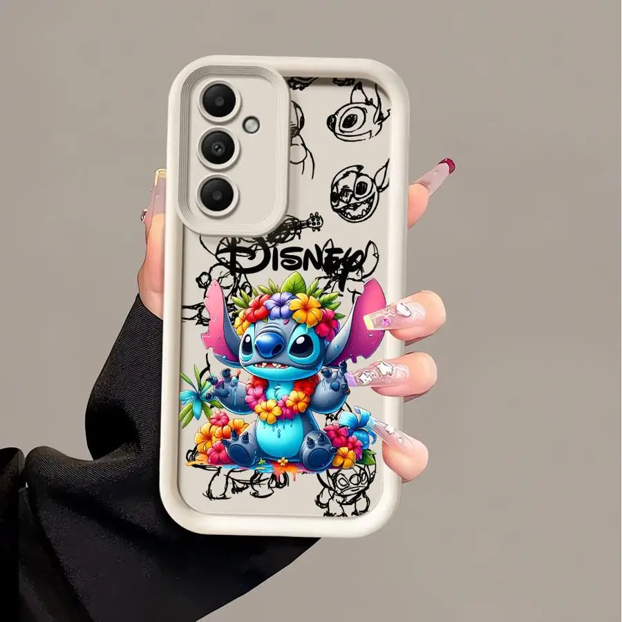 Case for Samsung Galaxy A54 A52 A14 A53 A12 A13 A23 A71 A34 A51 A13 A33 A15 A32 A22 A55 Phone Cover Disney Stitch Beach Tourism