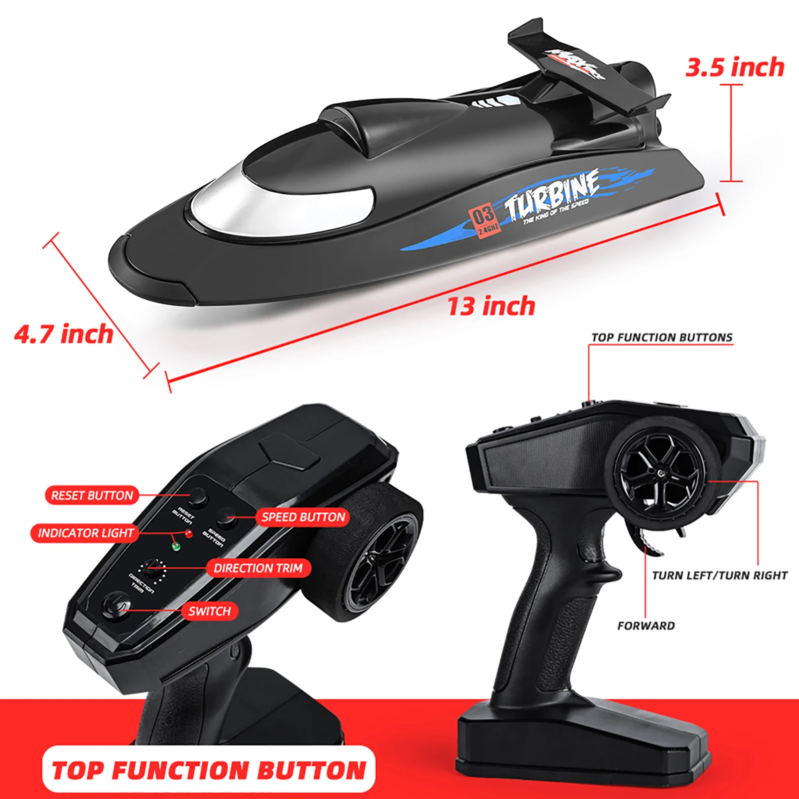 Hoge snelheid afstandsbediening turbine drives waterdichte 2,4 GHz elektrische RC Speedboot 30 km/u afstandsbediening boot voor kinderen volwassenen