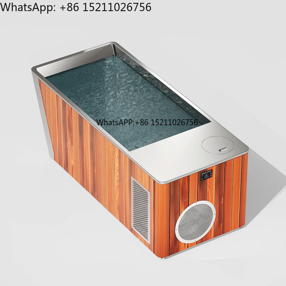 Ice Bath Water Chiller with All in One Wooden Cold Plunge Outdoor Indoor Tub Stainless Steel Ice Bath Tub