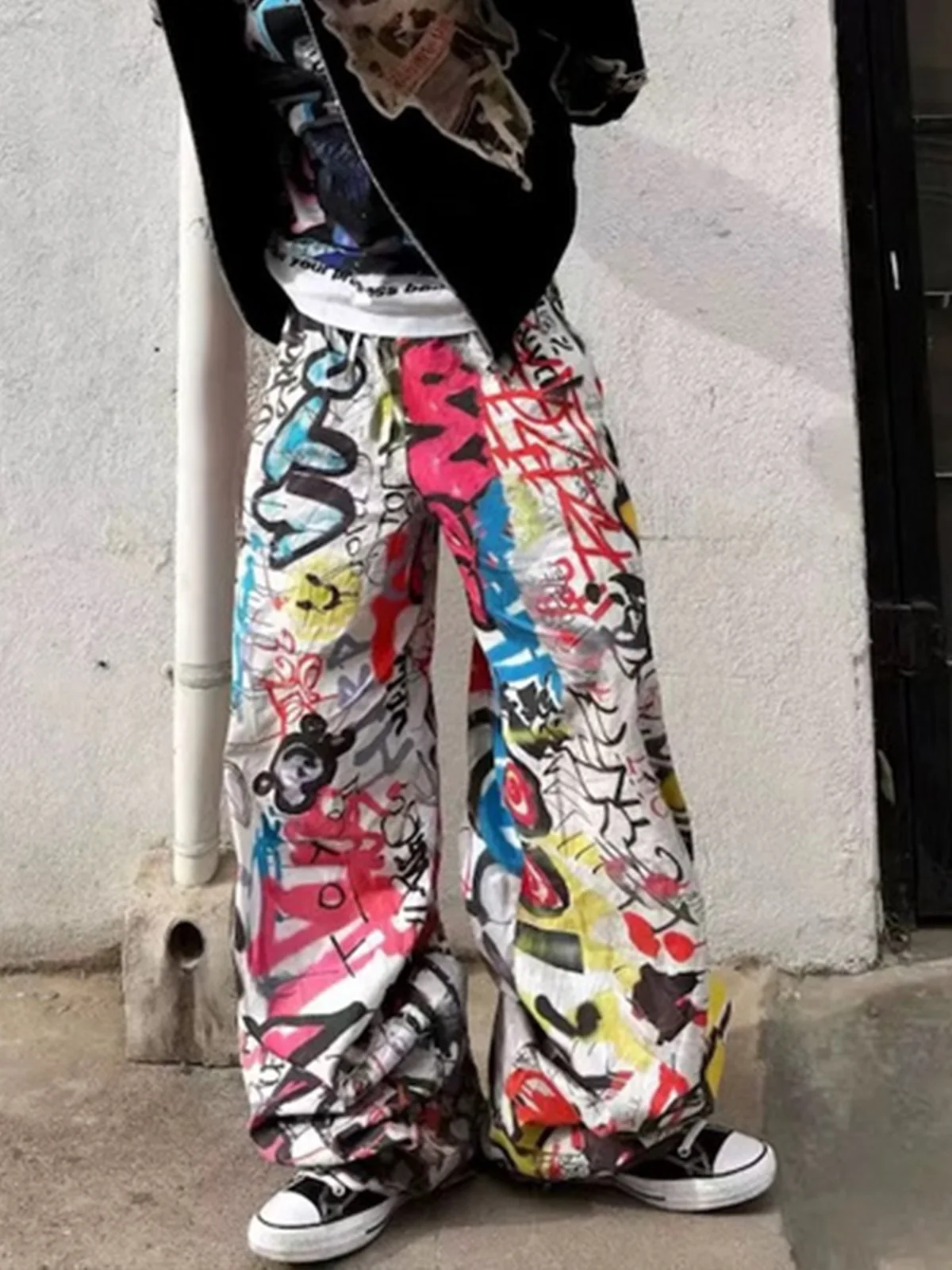 MIJKO جينز للرجال والنساء 2025 ملابس عصرية جديدة بنطال واسع الأرجل مطبوع ZJ107 #3