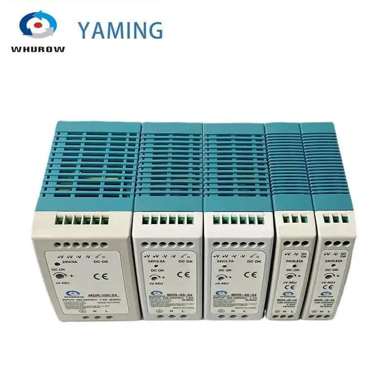 

MDR Din Rail Power Supply Switch 10W 20W 40W 60W 100W Single Output Switching AC/DC Industrial Mini 12V 24V