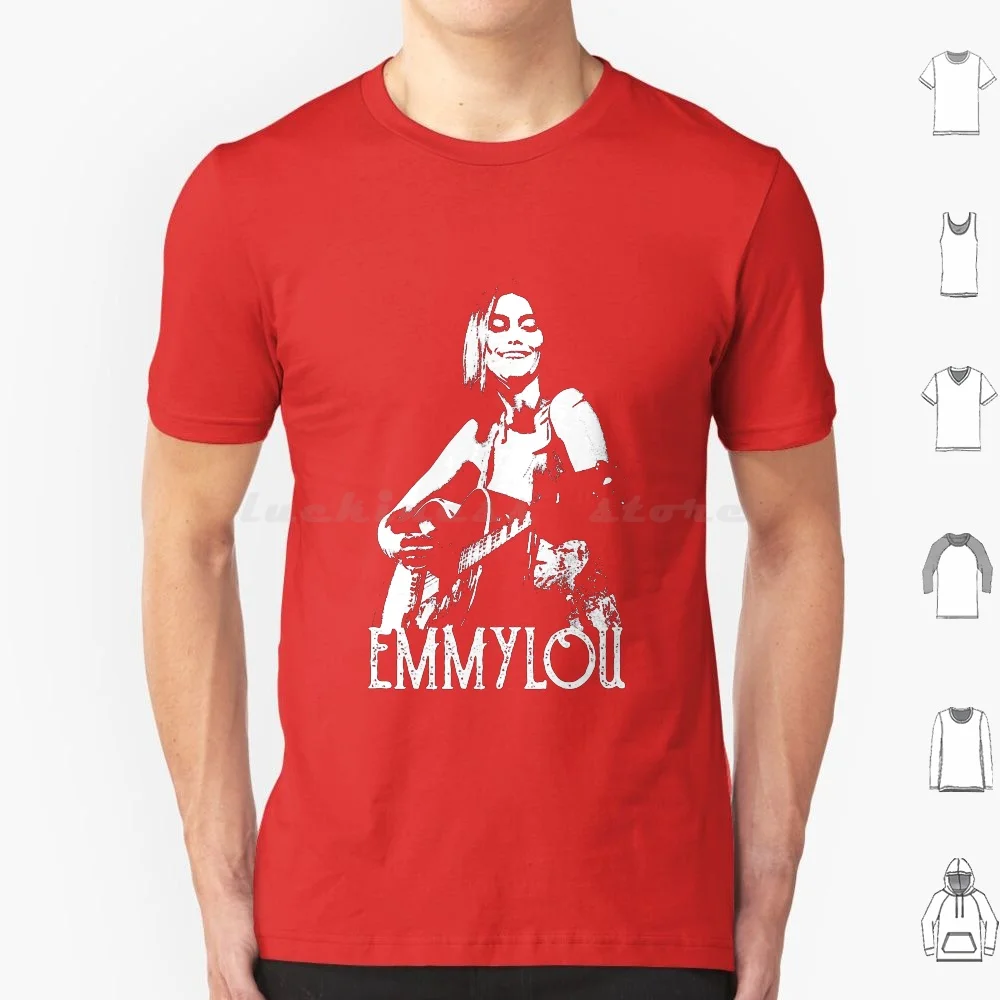 Emmylou-White Stencil T Shirt Big Size 100% Cotton Emmylou Harris Emmy Lou Folk Townes Van Zandt Singer Songwriter Joni