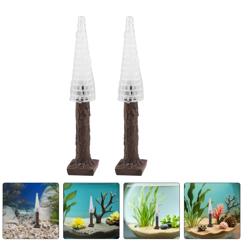 

2Pcs Christmas Tree Moss Aquarium Simulation Plant Trunks Betta Fish Tank Decoration Underwater Ornament Fish Tank Hide