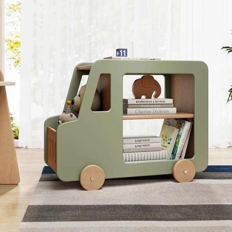 

&c Customized Furniture Manufacturer, Children's Fun Car Shaped Simple Multi-layer Bookshelf, Toy Storage Rack