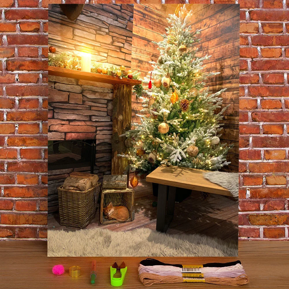 

Christmas Tree Pre-Printed 11CT Cross-Stitch Kit Embroidery DMC Threads Craft Knitting Painting Handicraft Package Design