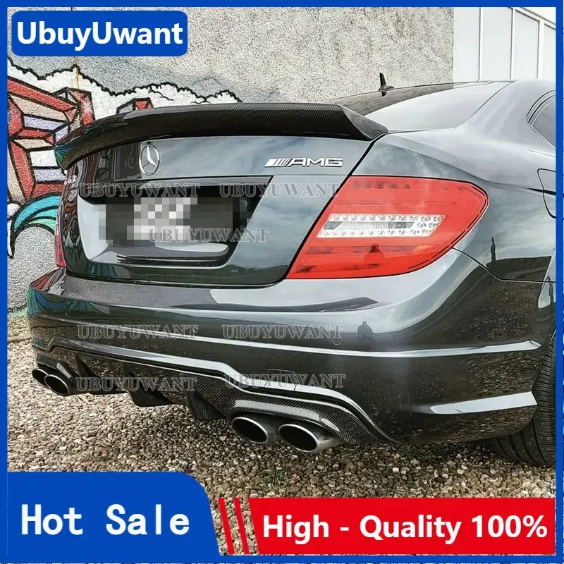 

Для Mercedes Benz W204 C204 C63 am g C200 C250 C300 2 двери/4 двери 2008-2014 C Класс углеродного волокна задний багажник спойлер крыло губа