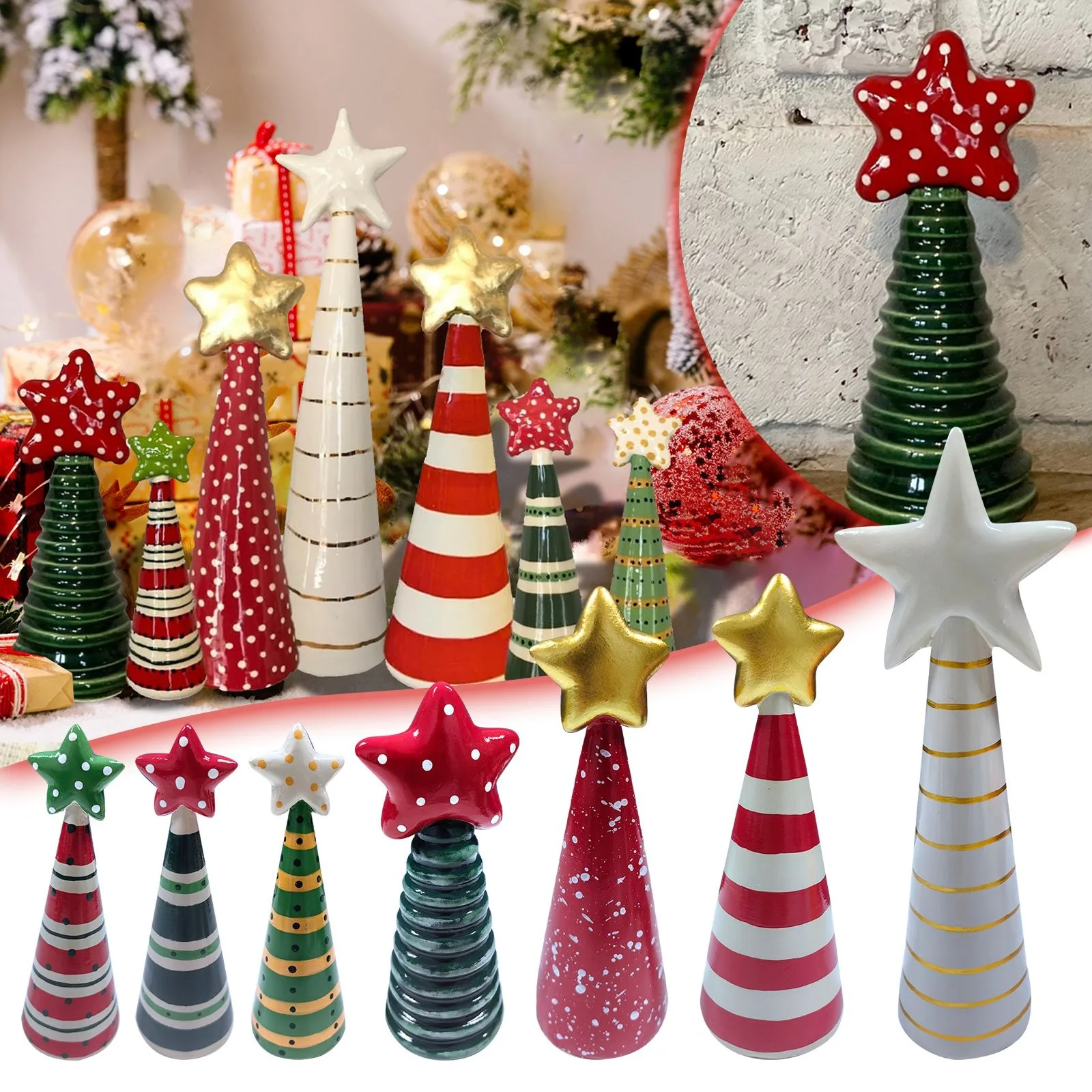 Handmade Christmas Tree Whimsical Merry Christmas Art Crafts Decorative Ornaments Handmade Christmas Tree Sculpture Ornaments