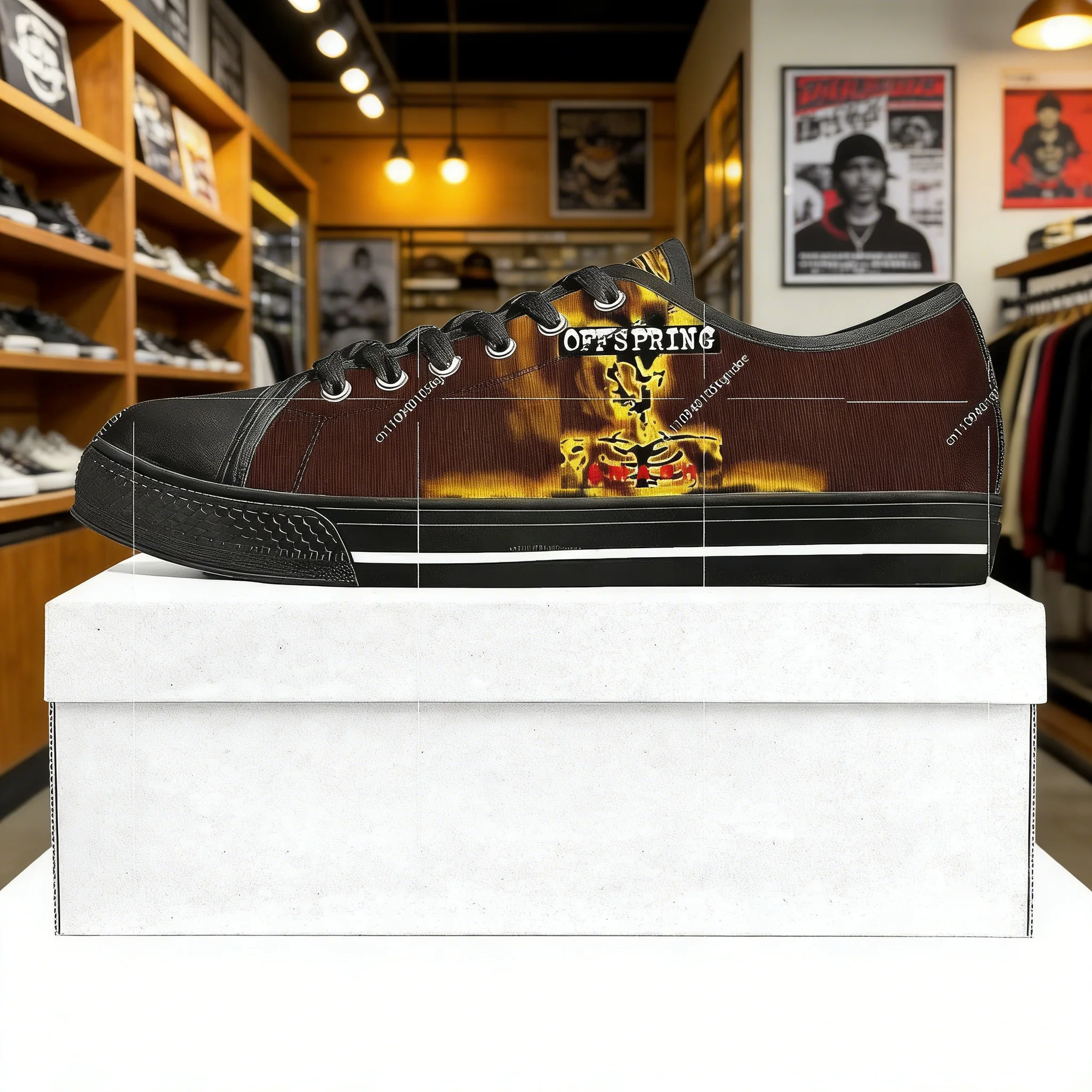 

Низкие кеды The Offspring, холщовые кроссовки с рок-тематикой, на шнуровке, повседневные, для мужчин и женщин