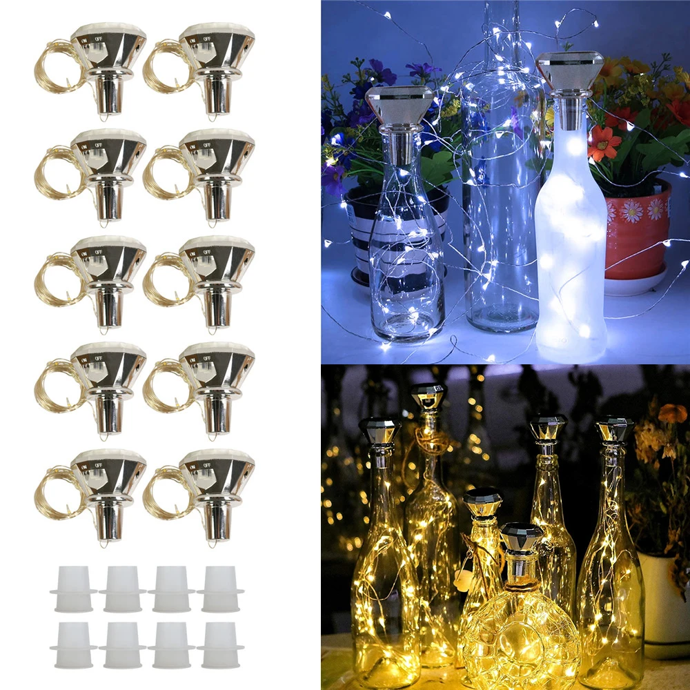 

1Pcs Solar Wine Bottle Cork Lights String 2M 20 LEDs Copper Wire Bar Lights Fairy Bottle Stopper Light for Xmas Wedding Party