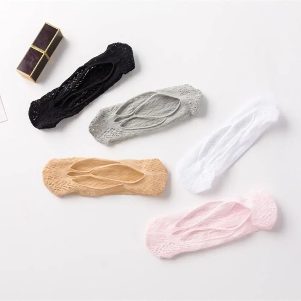 

Elastic No Show Flower Print Mesh Non-slip Low Cut Boat Socks High Heel Shoe Hosiery Invisible Sling Socks Women Velvet ​Socks