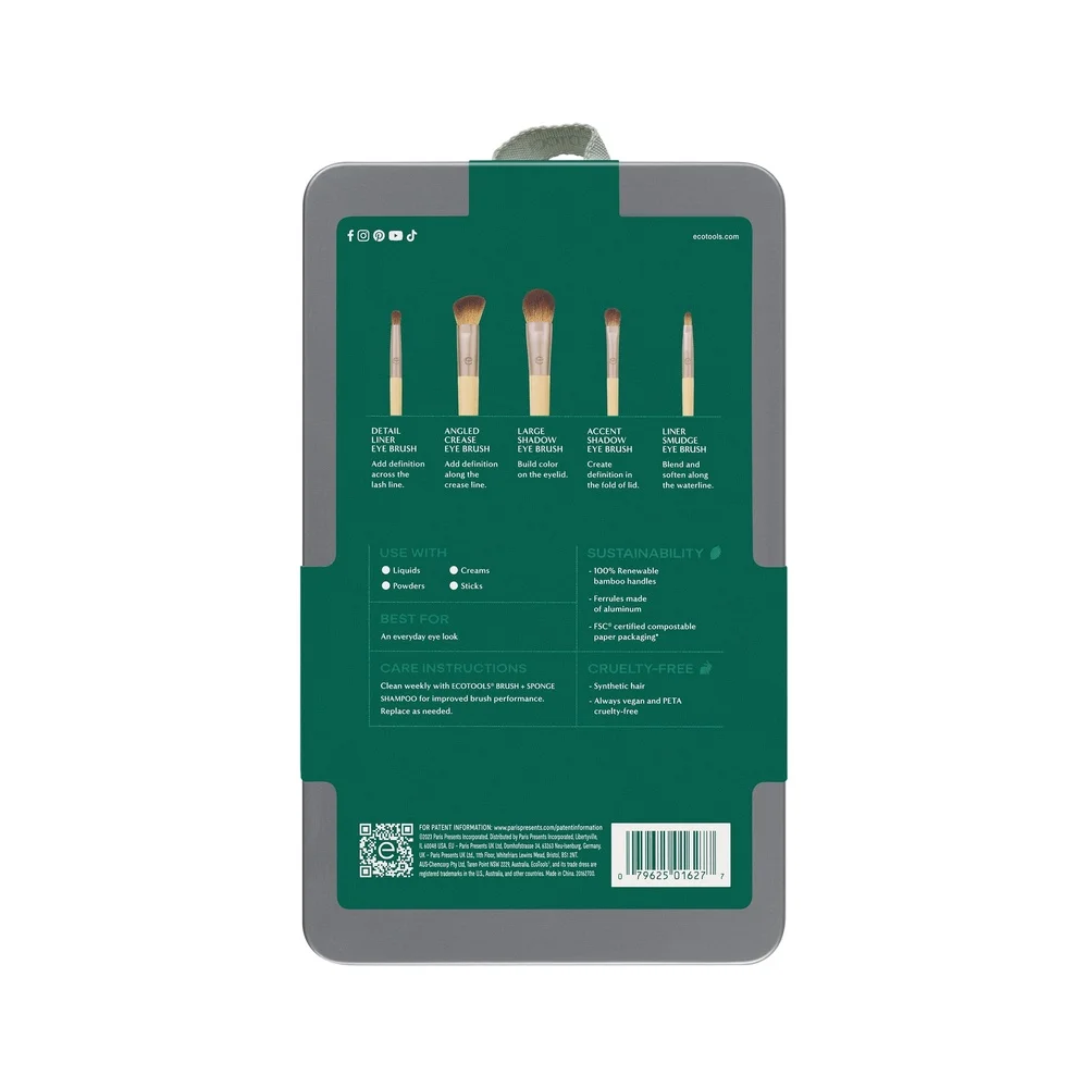 Kit de pincéis de maquiagem para os olhos definidos diariamente, conjunto de 6 peças, alças de bambu ecológicas, pincéis de maquiagem sustentáveis, creme líquido em pó, viagem