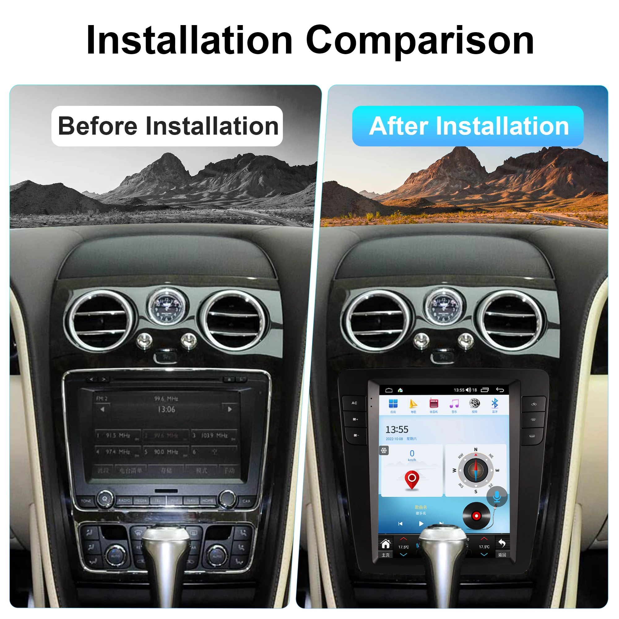 9.7 Inch For Bentley Flying Spur/Continental 2012-2019 GPS NavigationMediaCarPlayer 8Core 8+256G CarPlay 4G 360Camera Android 13