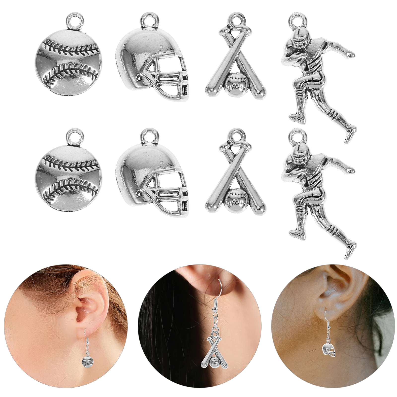 

40 Pcs Baseball Accessories Vintage Alloy charms for Bracelets Earrings Keychains Diy Jewelry Making Necklace