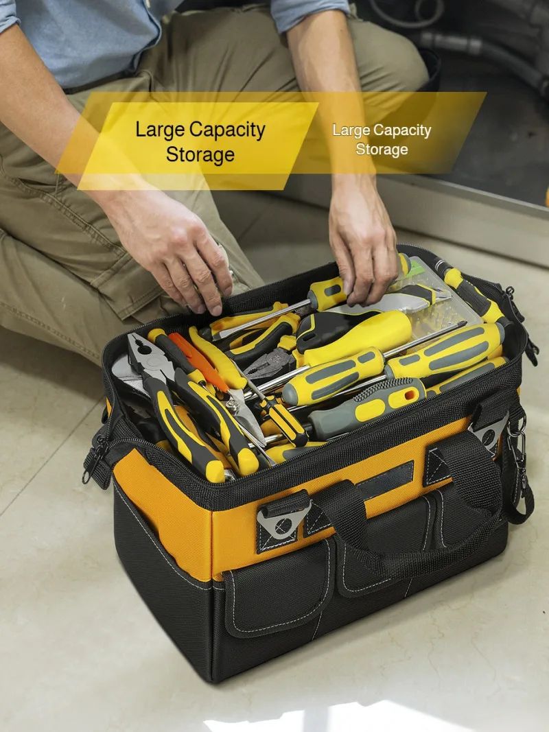Hardware Tool Bag Wear Resistant Sturdy Handheld Storage Bag for Repair Workshop Daily Maintenance Multi Purpose Tool Carry Case
