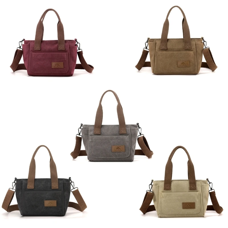 

2023 Canvas Vintage Tote Bag Crossbody Bag Handbag Large Capacity Shopping Bag 066F