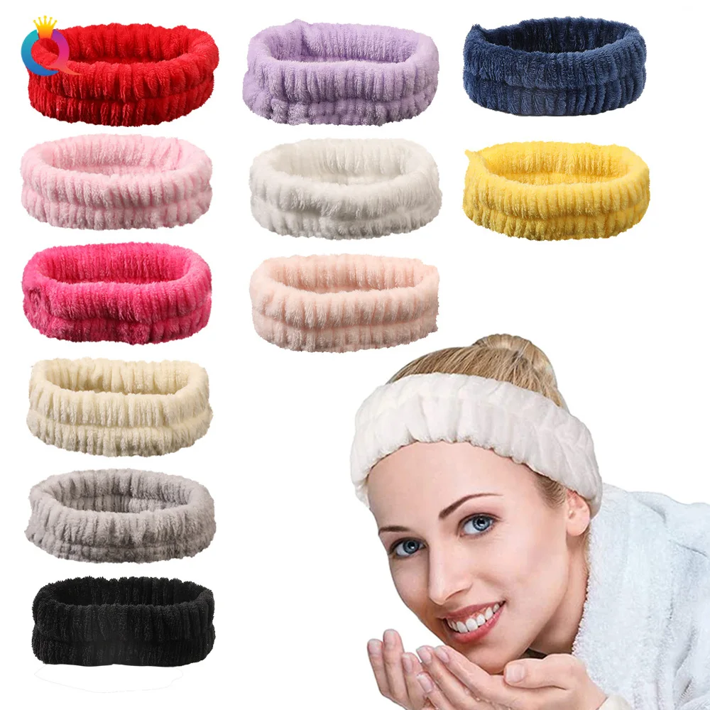 

Multicolor Optional 3PCS Hairband Coral Fleece Wristband Waterproof Splash Headband Sports Hairband Women Accessories