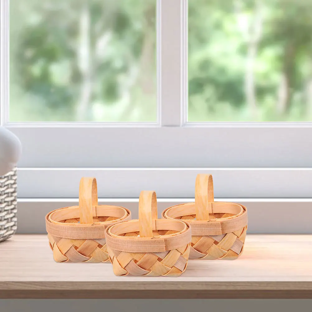 

16 Pcs Wooden Baskets Handwoven Natural Storage Basket Miniature Woven Basket Gift Party Favors Holder Candy Box 6 5x5x3 5cm