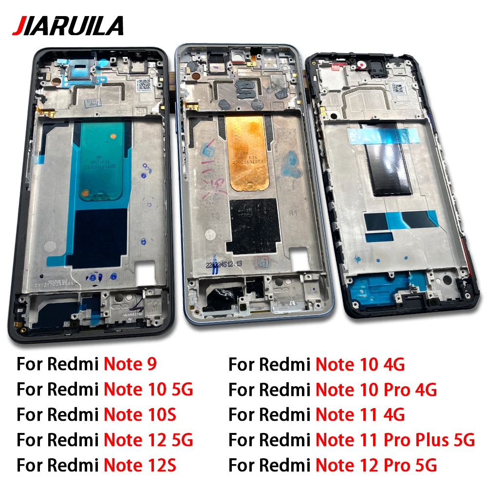 New For Xiaomi Redmi Note 9 10S 10 11 Pro Plus 12S 12 Pro 5G 4G Housing Middle Frame Bezel Middle Replacement Parts Middle Frame