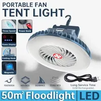 Super Bright 3 In 1 LED Fan Camping Light USB Rechargeable Outdoor Tent Lamp Portable Lanterns Emergency Night Lights for Hiking