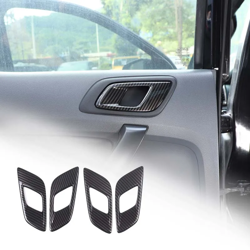 ABS ألياف الكربون لفورد رينجر 2015-2022 لوحة سيارة وحدة التحكم المركزية والعتاد لوحة غطاء الزخرفية ملصق مجموعة السيارة الداخلية