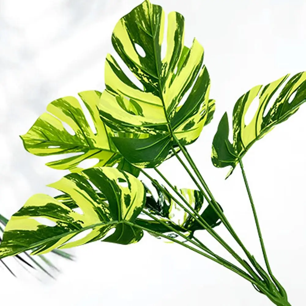 

9-24 вилки, искусственные тропические ветки пальмы, тропические растения, папоротник, зеленые пальмовые листья, большой пластик