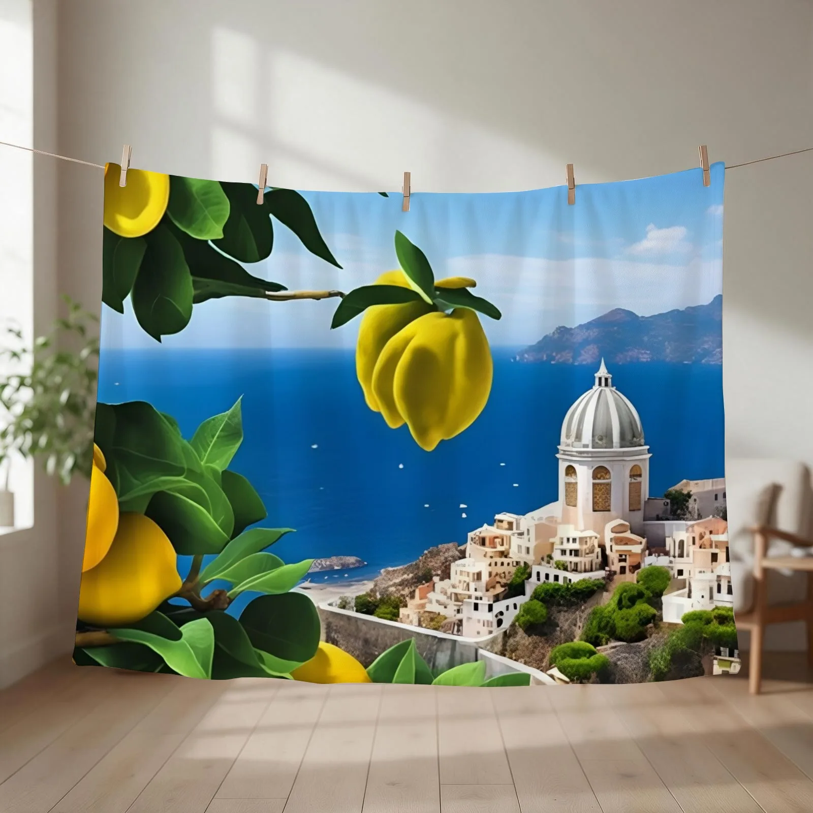 Amalfi Coast Italy Lemon Throw Blanket Softest anime cosplay anime Luxury Thicken Blankets
